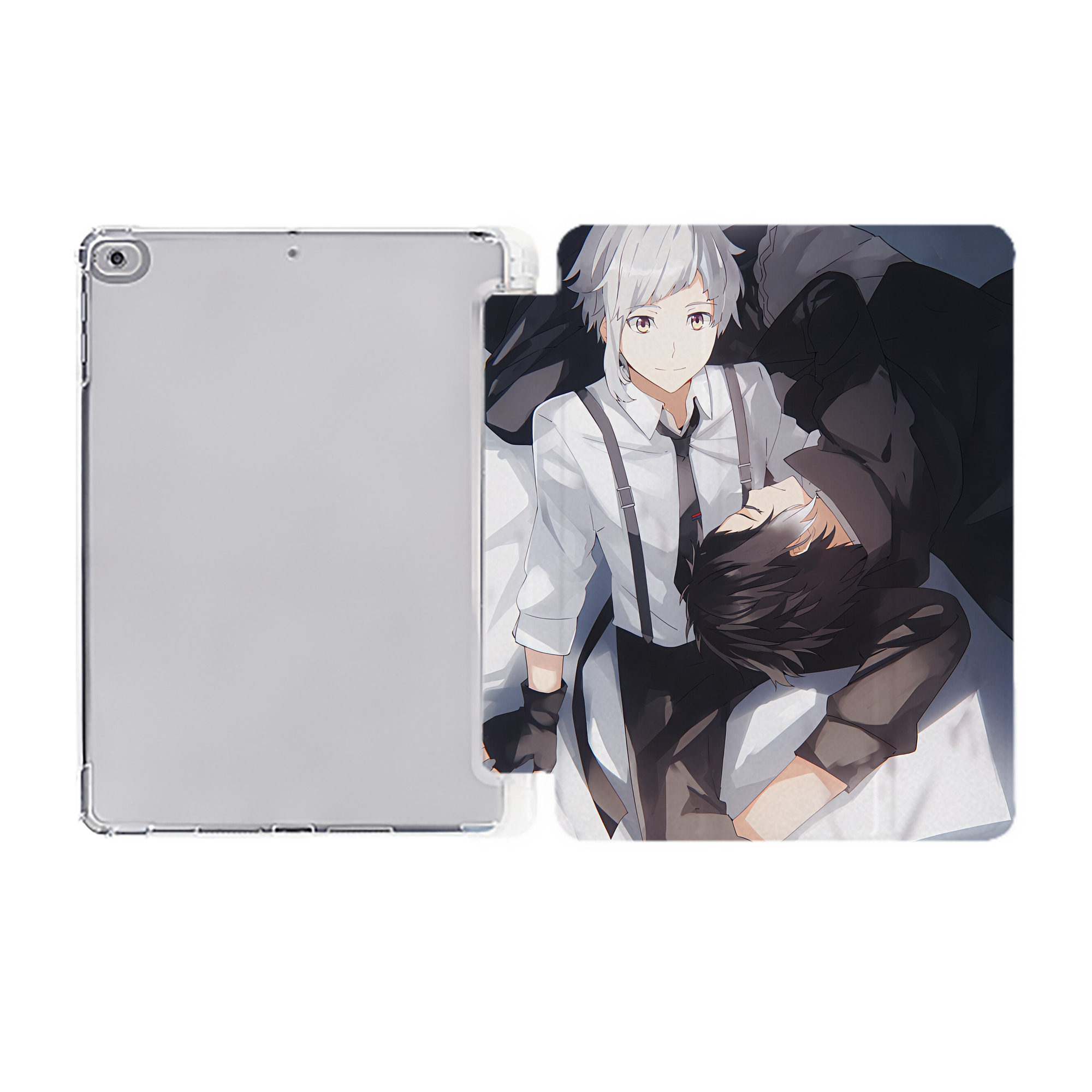 （画像用） 文豪ストレイドッグス Bungo Stray Dogs IPad ケース ペン収納付き 三つ折りスタンド PUレザー×シリコン 対応機種9.5/10.5/10.9インチ